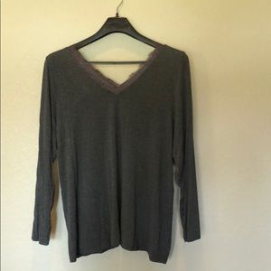 Lane Bryant Tunic Lace Double V Neck Rayon Blend